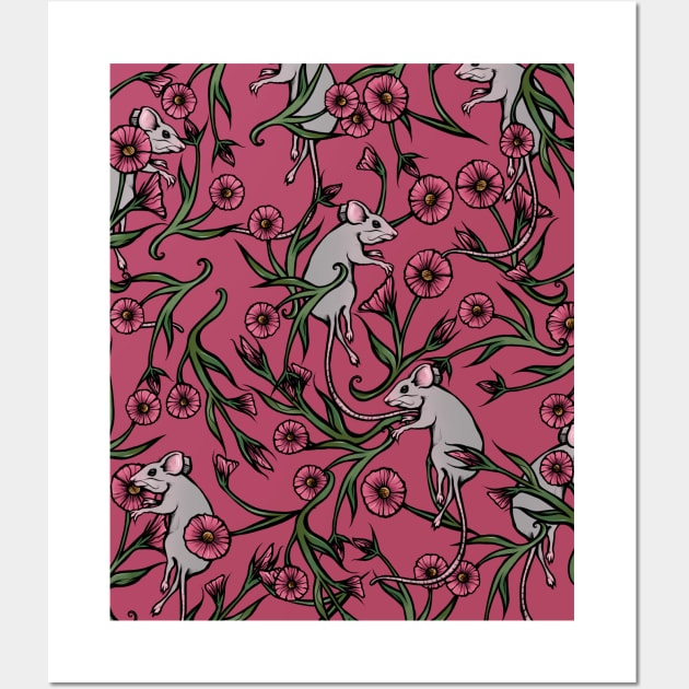 Floral Rodent Wall Art by bubbsnugg